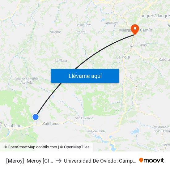[Meroy]  Meroy [Cta 05963] to Universidad De Oviedo: Campus De Mieres map