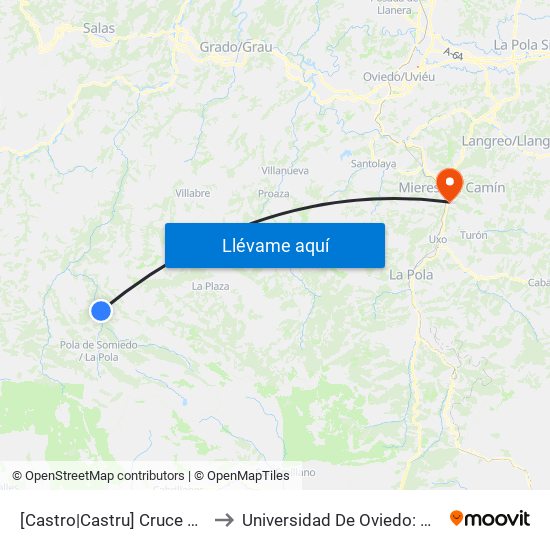 [Castro|Castru]  Cruce Castru [Cta 5983] to Universidad De Oviedo: Campus De Mieres map
