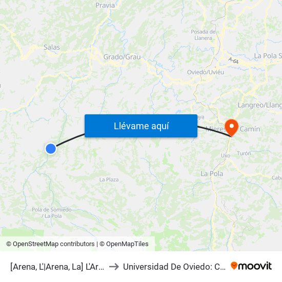 [Arena, L'|Arena, La]  L'Arena [Cta 05996] to Universidad De Oviedo: Campus De Mieres map