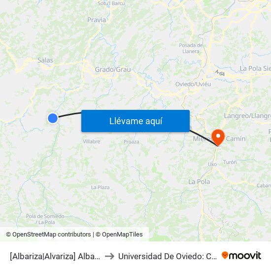 [Albariza|Alvariza]  Albariza [Cta 06011] to Universidad De Oviedo: Campus De Mieres map