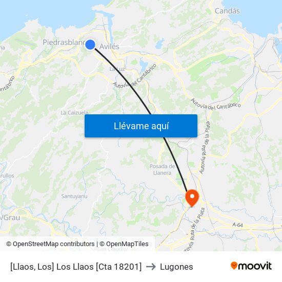 [Llaos, Los]  Los Llaos [Cta 18201] to Lugones map