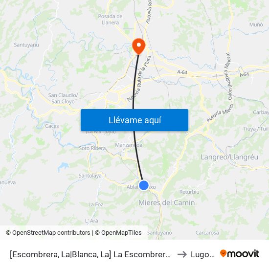 [Escombrera, La|Blanca, La]  La Escombrera [Cta 01587] to Lugones map