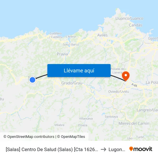 [Salas]  Centro De Salud (Salas) [Cta 16266] to Lugones map