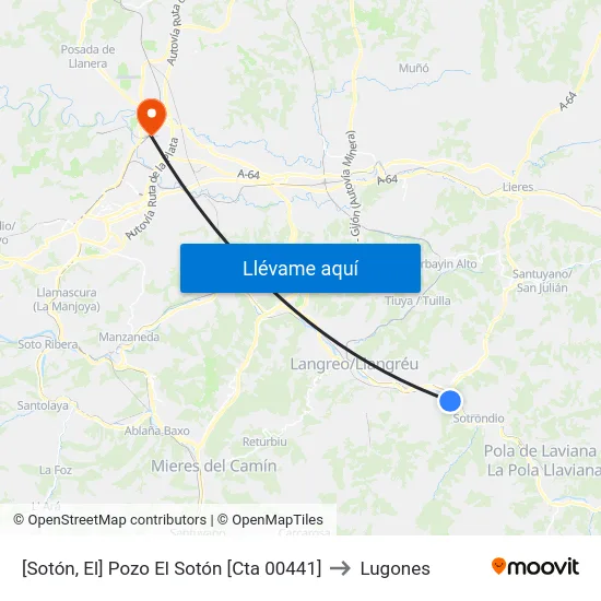 [Sotón, El]  Pozo El Sotón [Cta 00441] to Lugones map
