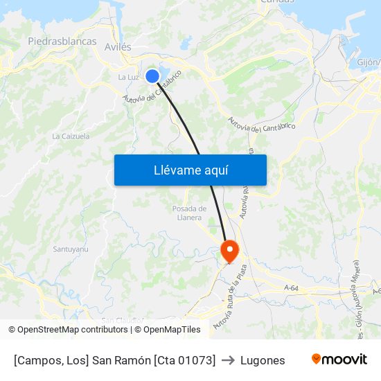 [Campos, Los]  San Ramón [Cta 01073] to Lugones map