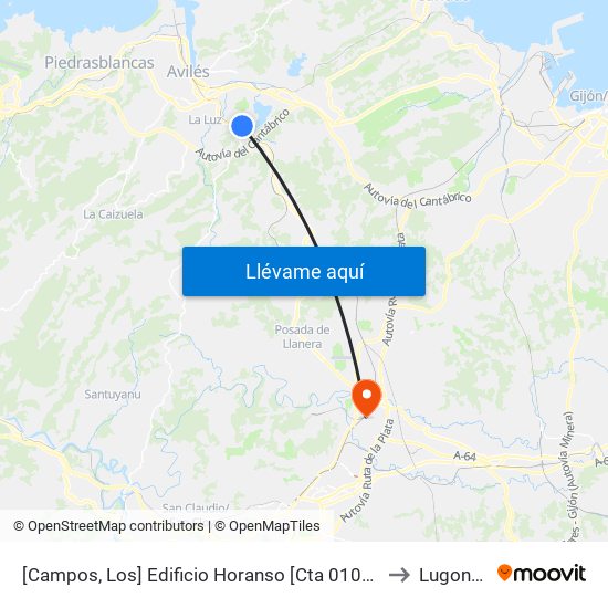 [Campos, Los]  Edificio Horanso [Cta 01077] to Lugones map