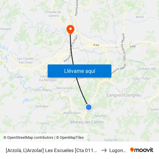[Arzolá, L'|Arzolar]  Les Escueles [Cta 01135] to Lugones map