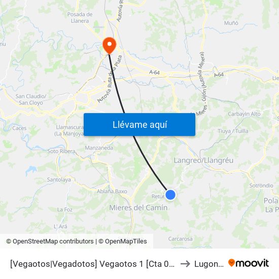 [Vegaotos|Vegadotos]  Vegaotos 1 [Cta 01278] to Lugones map