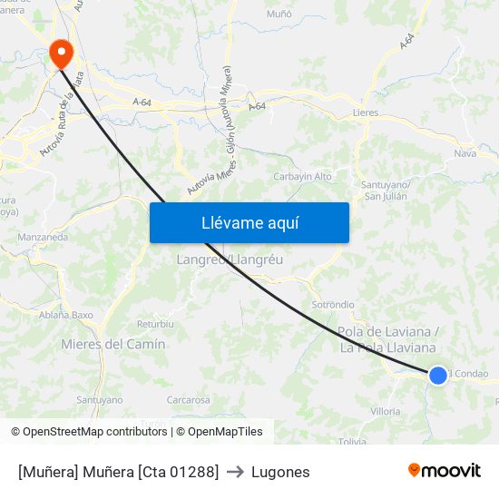 [Muñera]  Muñera [Cta 01288] to Lugones map