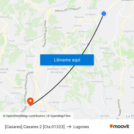 [Casares]  Casares 2 [Cta 01323] to Lugones map