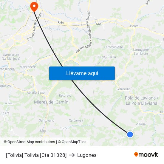 [Tolivia]  Tolivia [Cta 01328] to Lugones map