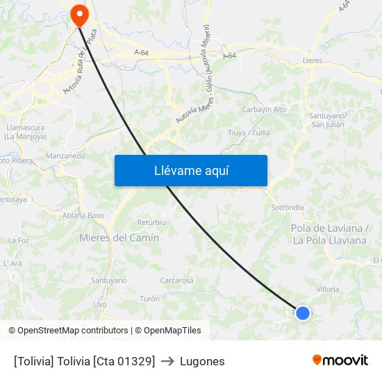 [Tolivia]  Tolivia [Cta 01329] to Lugones map
