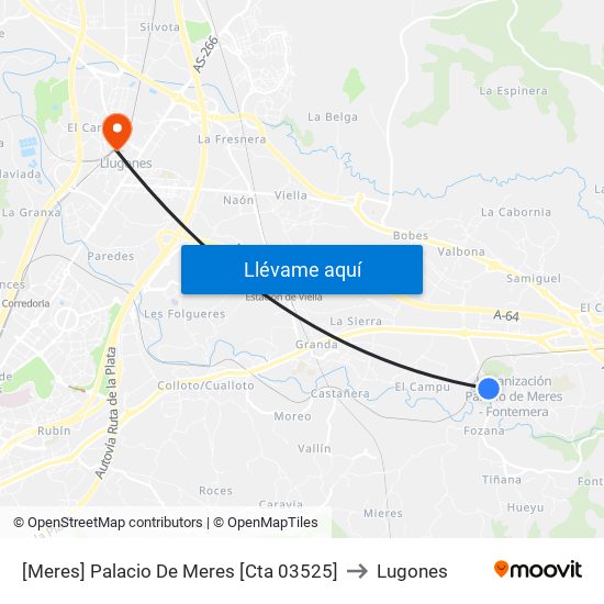 [Meres]  Palacio De Meres [Cta 03525] to Lugones map