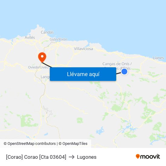 [Corao]  Corao [Cta 03604] to Lugones map
