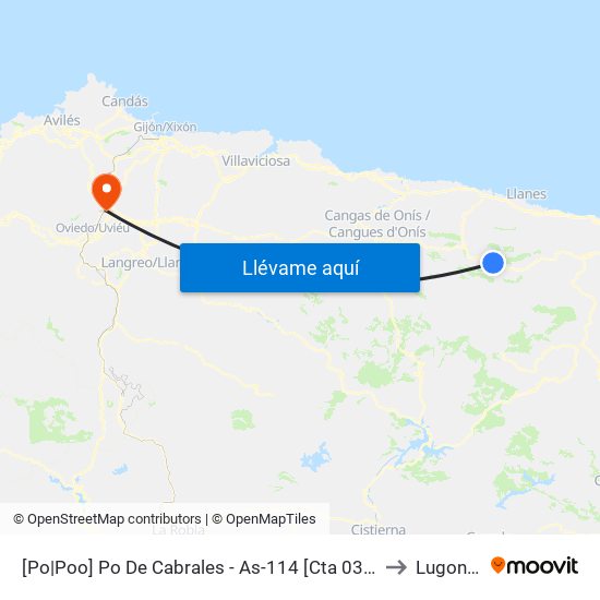 [Po|Poo]  Po De Cabrales - As-114 [Cta 03659] to Lugones map