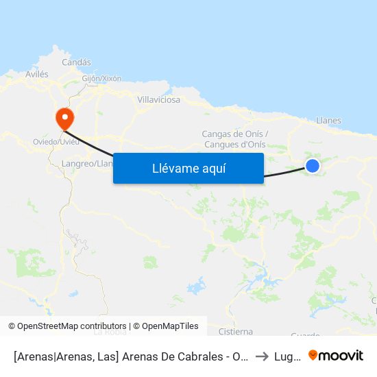 [Arenas|Arenas, Las]  Arenas De Cabrales - Oficina Turismo [Cta 03663] to Lugones map