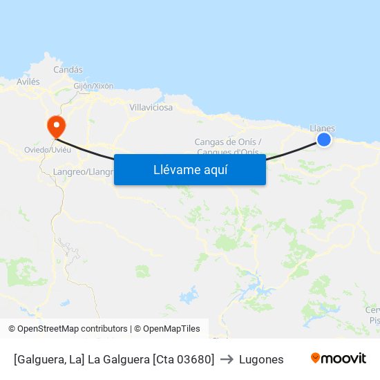 [Galguera, La]  La Galguera [Cta 03680] to Lugones map