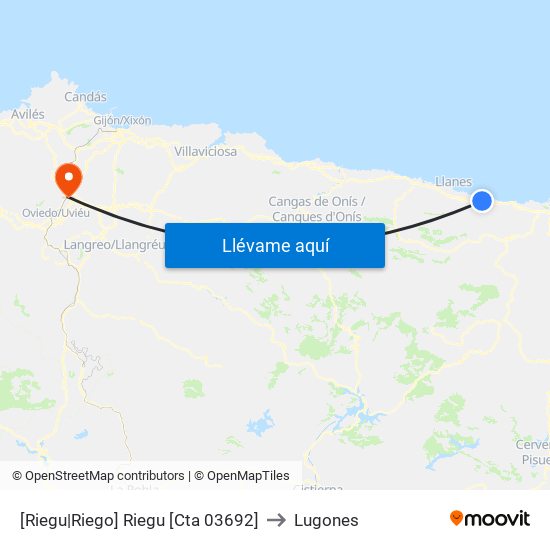 [Riegu|Riego]  Riegu [Cta 03692] to Lugones map
