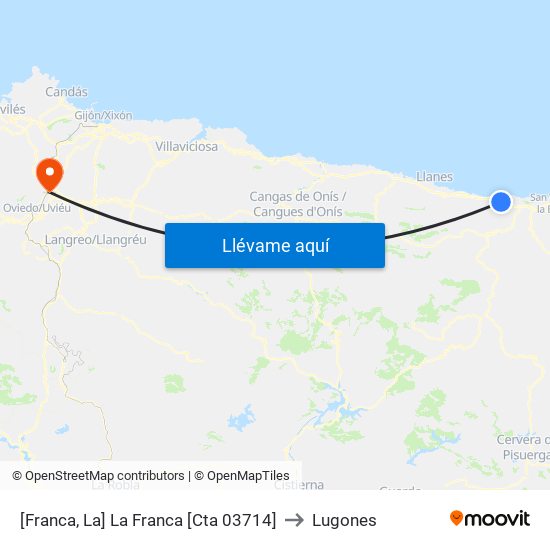 [Franca, La]  La Franca [Cta 03714] to Lugones map