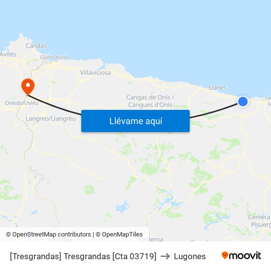 [Tresgrandas]  Tresgrandas [Cta 03719] to Lugones map