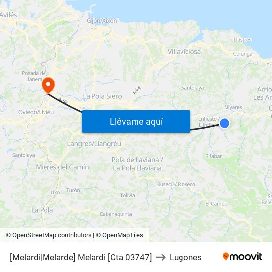 [Melardi|Melarde]  Melardi [Cta 03747] to Lugones map