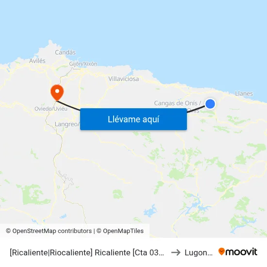 [Ricaliente|Riocaliente]  Ricaliente [Cta 03772] to Lugones map