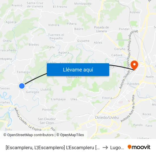 [Escampleru, L'|Escamplero]  L'Escampleru [Cta 04078] to Lugones map