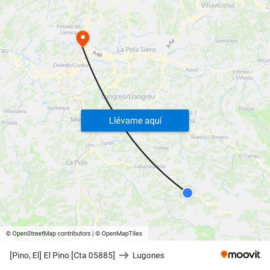 [Pino, El]  El Pino [Cta 05885] to Lugones map