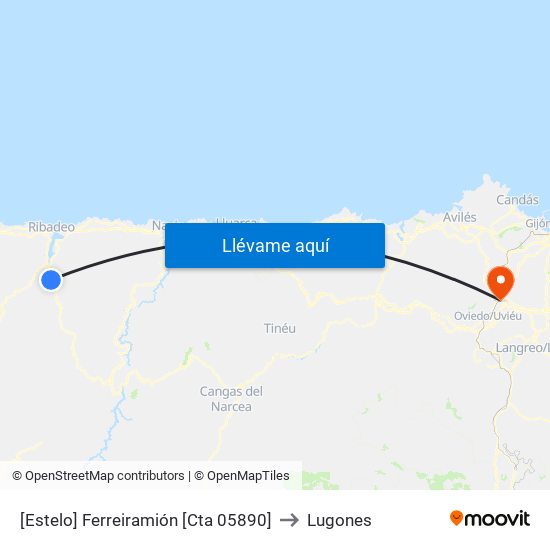 [Estelo]  Ferreiramión [Cta 05890] to Lugones map