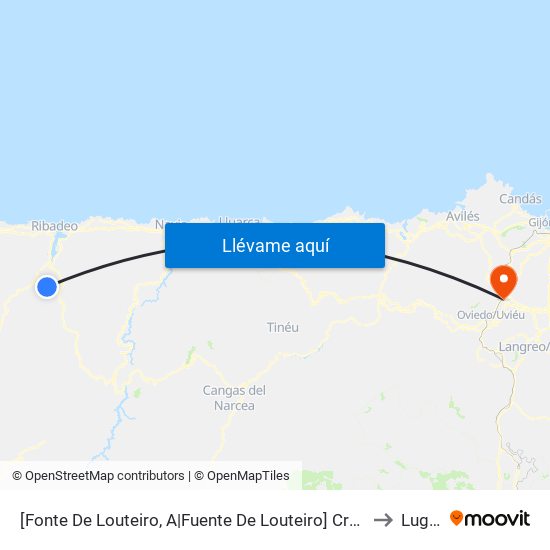 [Fonte De Louteiro, A|Fuente De Louteiro]  Creixido/Cereigido [Cta 05891] to Lugones map