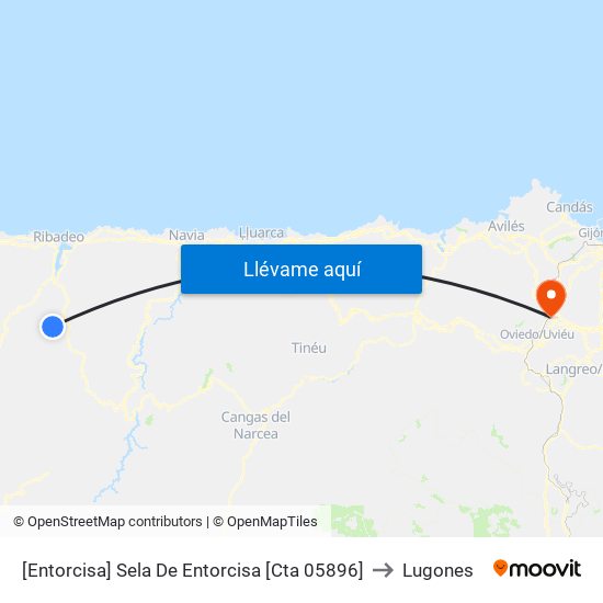 [Entorcisa]  Sela De Entorcisa [Cta 05896] to Lugones map