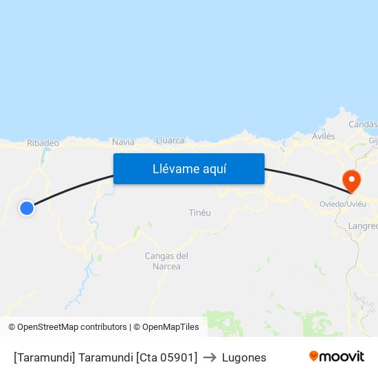 [Taramundi]  Taramundi [Cta 05901] to Lugones map