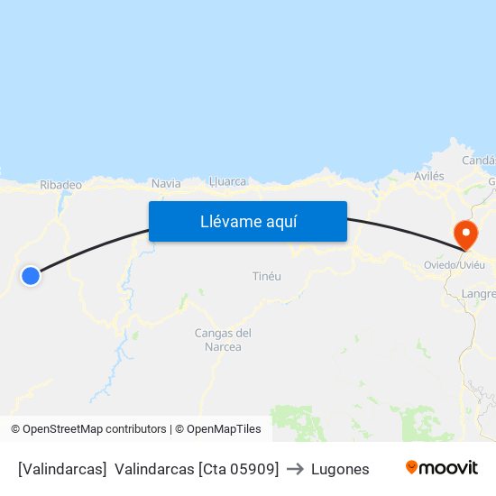 [Valindarcas]  Valindarcas [Cta 05909] to Lugones map