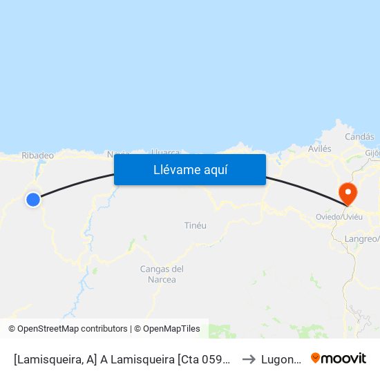 [Lamisqueira, A]  A Lamisqueira [Cta 05921] to Lugones map