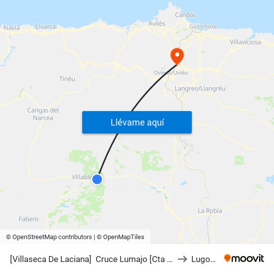 [Villaseca De Laciana]  Cruce Lumajo [Cta 05952] to Lugones map
