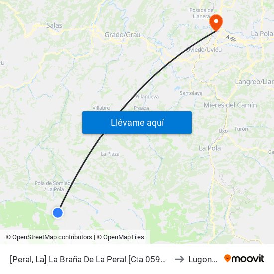 [Peral, La]  La Braña De La Peral [Cta 05968] to Lugones map