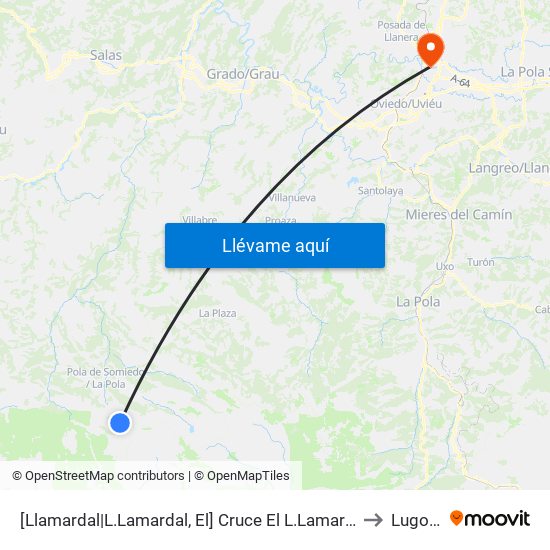 [Llamardal|L.Lamardal, El]  Cruce El L.Lamardal [Cta 5970] to Lugones map