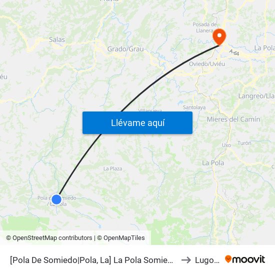 [Pola De Somiedo|Pola, La]  La Pola Somiedo [Cta 5977] to Lugones map
