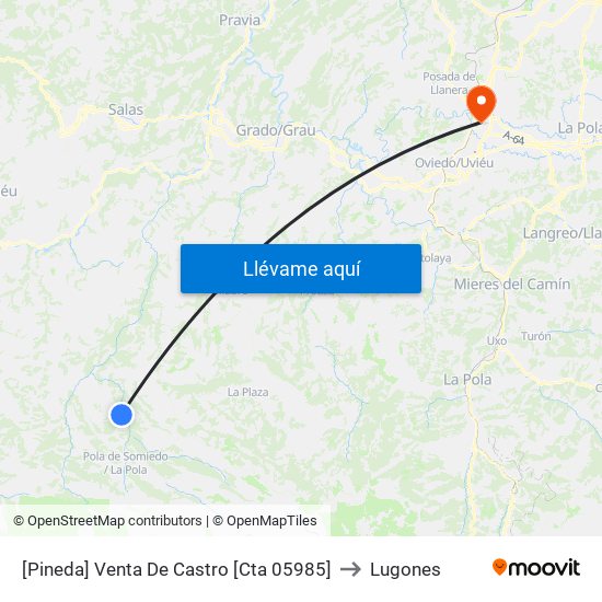 [Pineda]  Venta De Castro [Cta 05985] to Lugones map