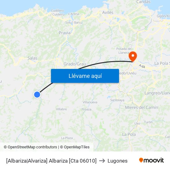 [Albariza|Alvariza]  Albariza [Cta 06010] to Lugones map
