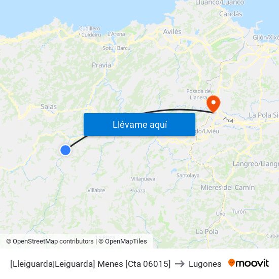 [Lleiguarda|Leiguarda]  Menes [Cta 06015] to Lugones map