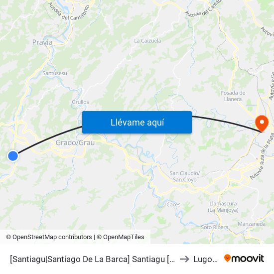 [Santiagu|Santiago De La Barca]  Santiagu [Cta 06020] to Lugones map