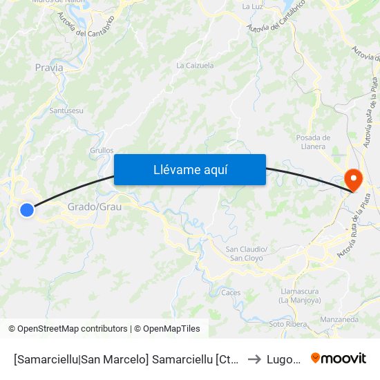 [Samarciellu|San Marcelo]  Samarciellu [Cta 06027] to Lugones map