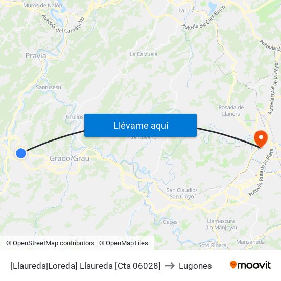 [Llaureda|Loreda]  Llaureda [Cta 06028] to Lugones map