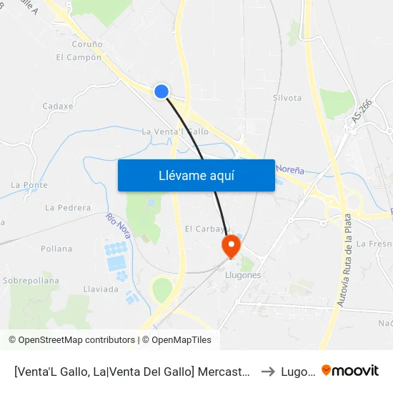 [Venta'L Gallo, La|Venta Del Gallo]  Mercasturias [Cta 06079] to Lugones map