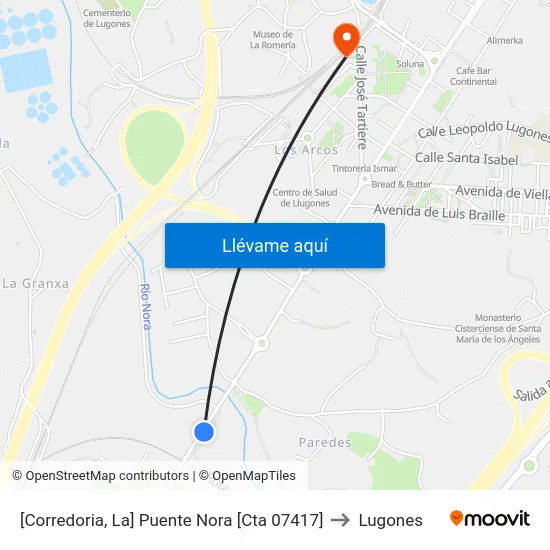 [Corredoria, La]  Puente Nora [Cta 07417] to Lugones map