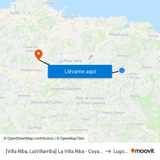 [Villa Riba, La|Villarriba]  La Villa Riba - Coya [Cta 09126] to Lugones map