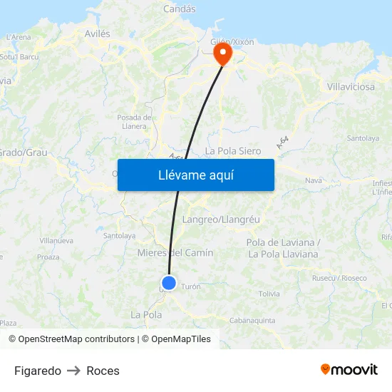Figaredo to Roces map