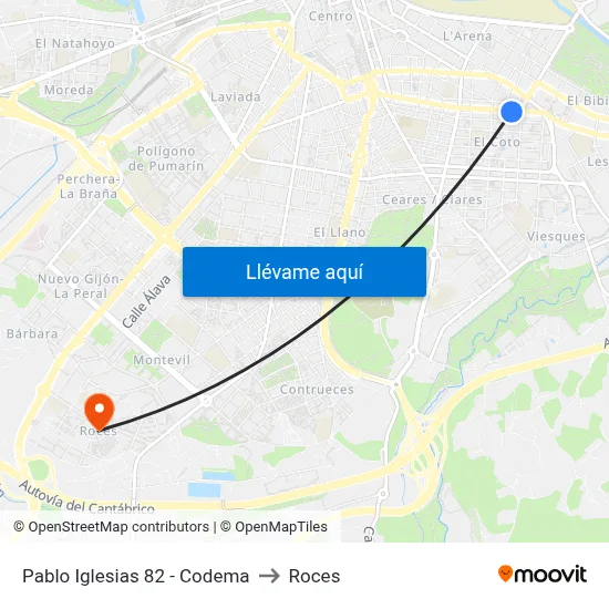 Pablo Iglesias 82 - Codema to Roces map