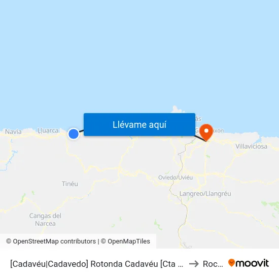 [Cadavéu|Cadavedo]  Rotonda Cadavéu [Cta 16975] to Roces map